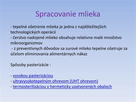 Infografika: typy mlieka a ich spracovanie (pasterizácia, UHT, homogenizácia)