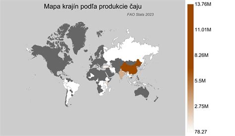 Mapa pôvodu čierneho čaju a hlavné výrobná regióny