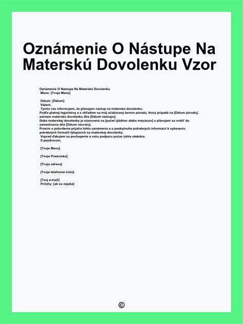 Infografika: Oznámenie nástupu na materskú dovolenku - kroky a dokumenty