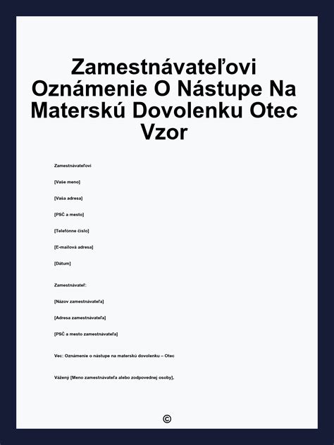 Oznamovanie zamestnávateľovi o nástupe na materskú dovolenku a súvisiace povinnosti