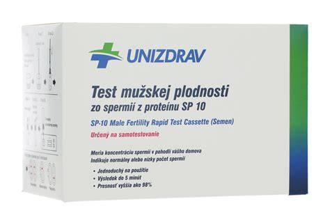 Schéma princípu SP-10 testu: farbenie spermií a interpretácia výsledku