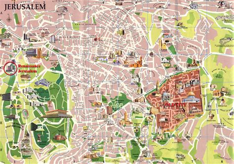 Mapa Betlehema, Jeruzalema a Nazareta ako historických miest narodenia a významu
