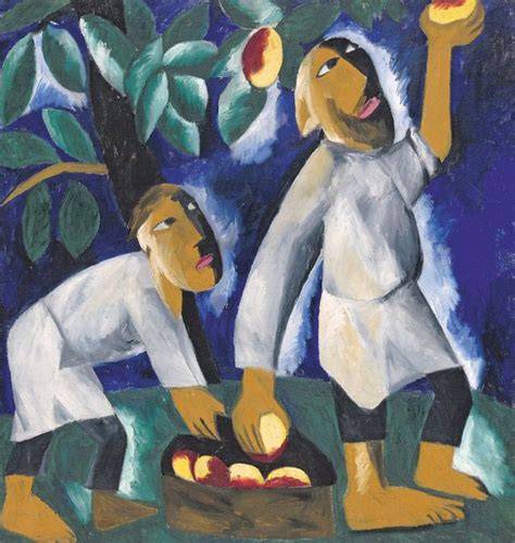 Obraz: Peasants Picking Apples (1911) - Staatliche Tretajkovská galéria, Moskva