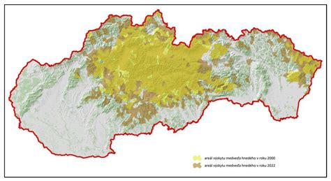 Mapa výskytu vretenice severnej na Slovensku