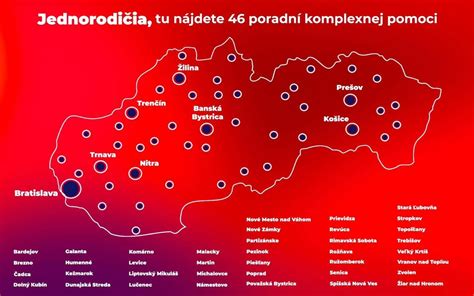 Mapa poradní komplexnej pomoci na Slovensku