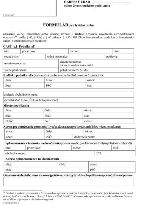 Matričný úrad - formuláre a tlačivá