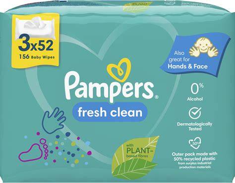 Infografika: Zloženie a výhody Pampers Fresh Clean vlhčených utierok