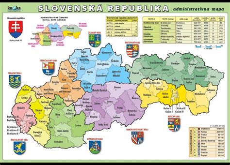 Mapa Slovenska s vyznačenými regiónmi podľa materinského jazyka