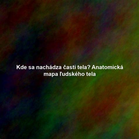 Anatomická mapa tela s oblasťami ovládanými Venušou