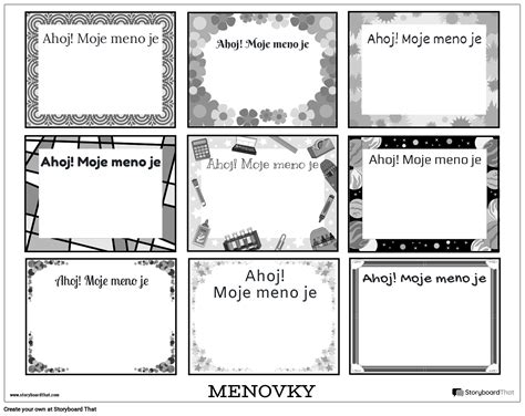 Ukážka personalizovaných menoviek