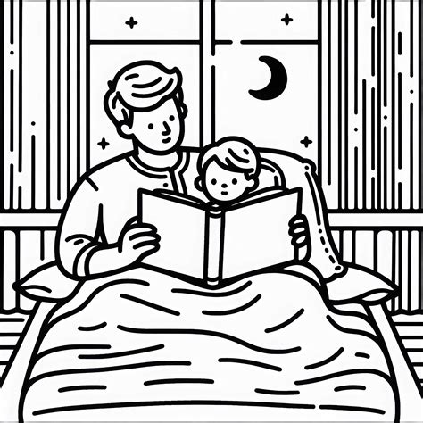 Ilustrácia rodiča čítajúceho rozprávku dieťaťu