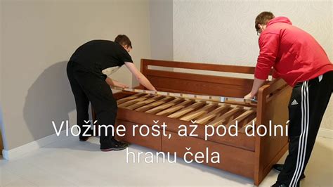 Schéma montáže postele na pántoch a transformátorovej kolíske