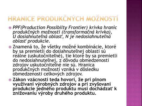 Infografika: Hranice produkčných možností (PPF) a vzácnosť zdrojov