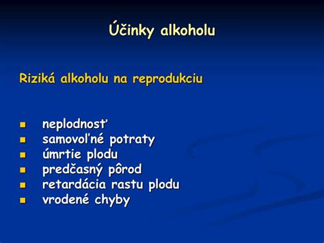 Vedľajšie účinky alkoholu počas tehotenstva