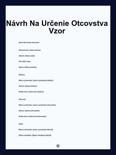 Schéma právnych krokov pri určovaní otcovstva