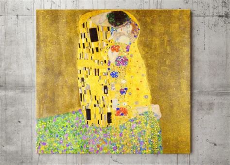 Klimt The Kiss - detaily šiat a kompozícia postáv