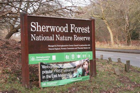 Obrázok mapy Sherwood Forest a Nottingham