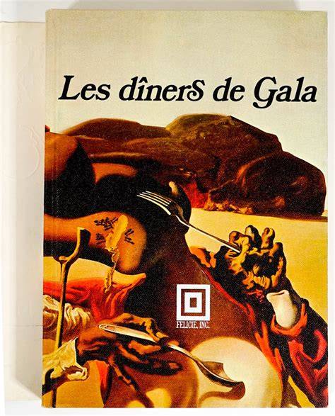 Obálka Les Dîners de Gala a ukážka surrealistických ilustrácií k receptom