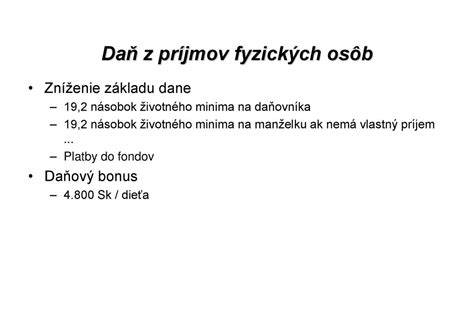 Zníženie dane z príjmu fyzických osôb za každé dieťa a jeho podmienky