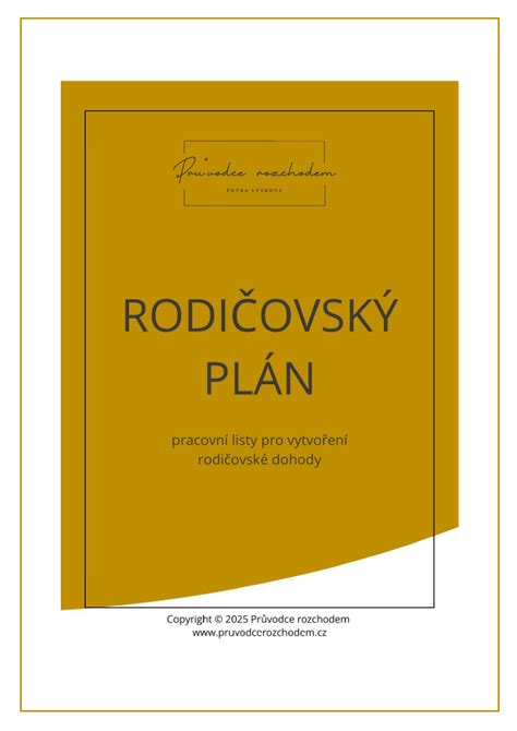 Rodičovský plán: pravidlá a vyvážený harmonogram
