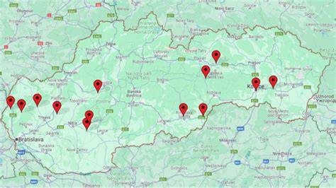 Mapa Slovenska: Komunitné centrá a podporné centrá pre autistické deti