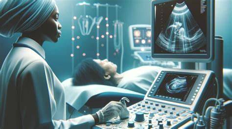 Obrázok znázorňujúci rozdelenie transvaginálneho a transabdominálneho ultrazvuku