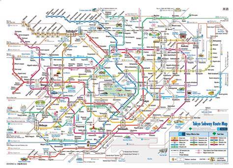 Mapa hlavného mesta Tokio a okolitého dopravného systému