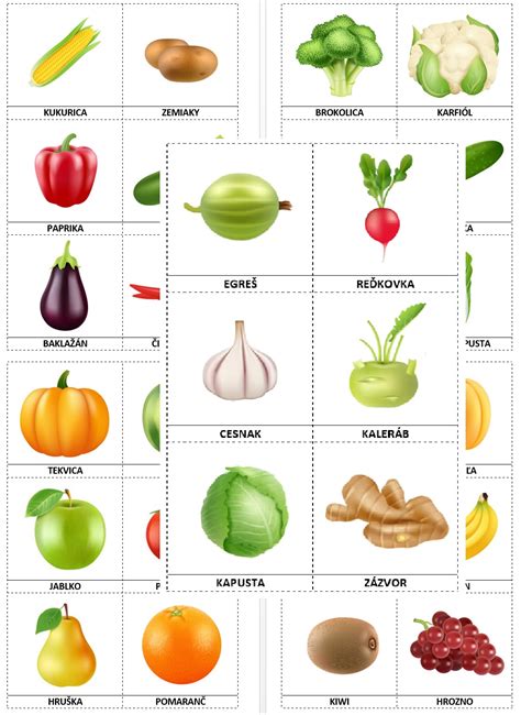 Ovocie a zelenina v omaľovánkach