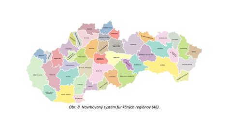 Mapa Slovenska s vyznačenými regiónmi a typmi stredných škôl