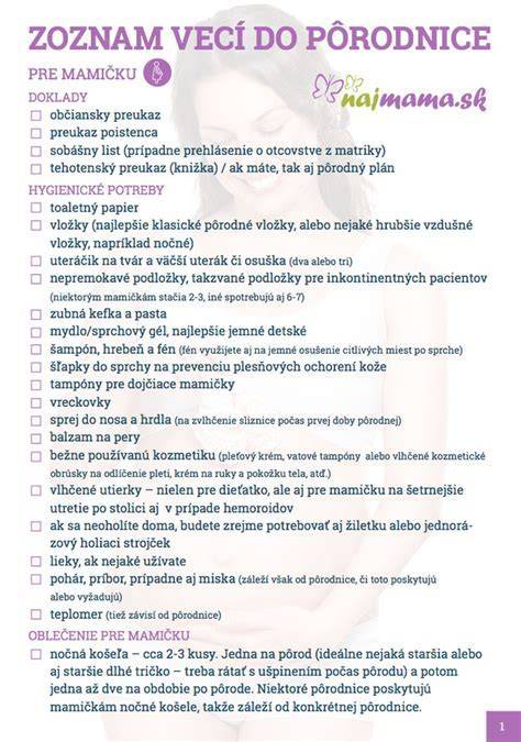 Infografika: Sprievodca balením tašky do pôrodnice a rozdelenie vecí na mamičku a dieťa