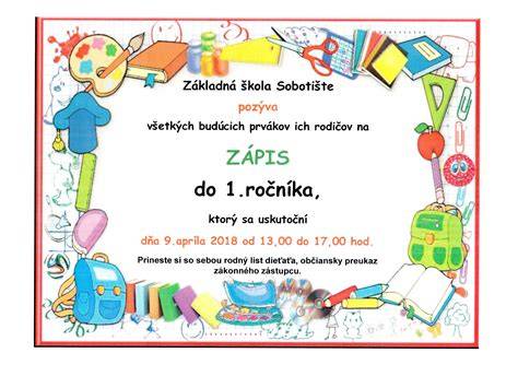 Zápis do prvého ročníka: termíny a požiadavky