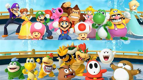 Ilustrácia postavičiek z hry Super Mario Party