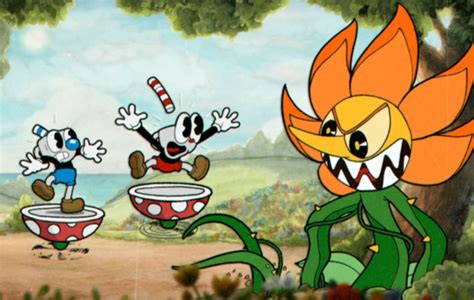 Ukážka ručne kreslenej grafiky z hry Cuphead