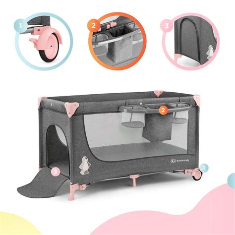 Cestovná postieľka Kinderkraft JOY Pink: Všestranný spoločník na cesty aj doma