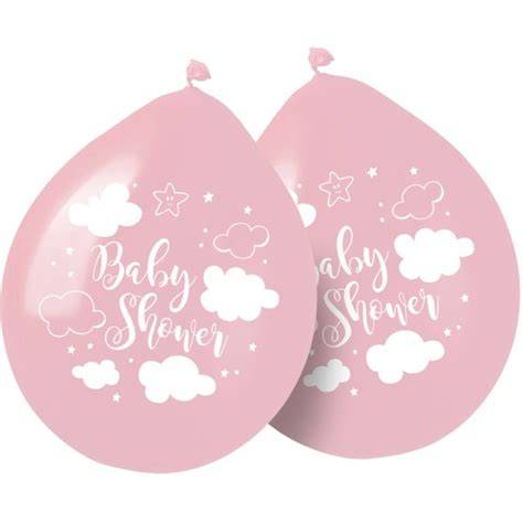 Balónová girlanda a ružové balóniky vytvárajú jemnú výzdobu pre Baby shower dievčatko
