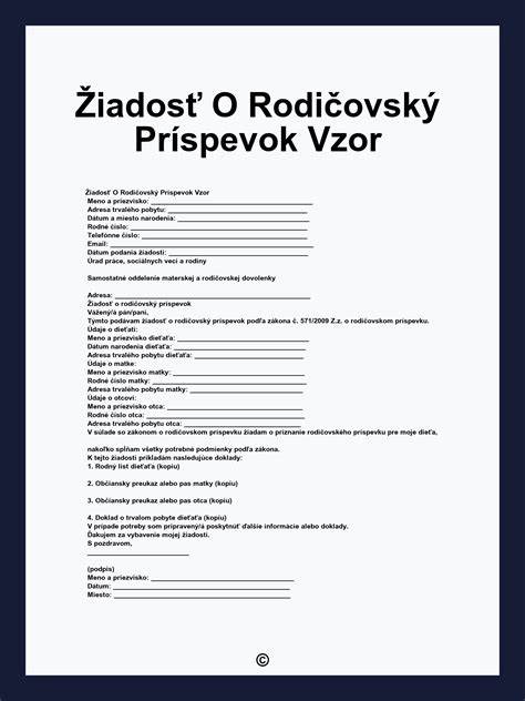 Infografika: Proces podania Žiadosti o rodičovský príspevok a čestného vyhlásenia