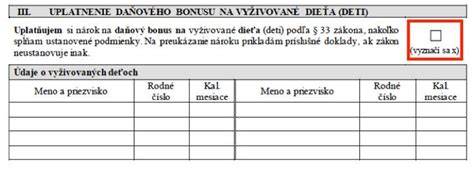 Podmienky a prílohy k žiadosti o daňový bonus na dieťa