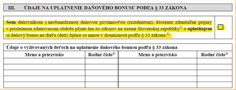Mapa postupu pri uplatnení daňového bonusu na dieťa na Slovensku