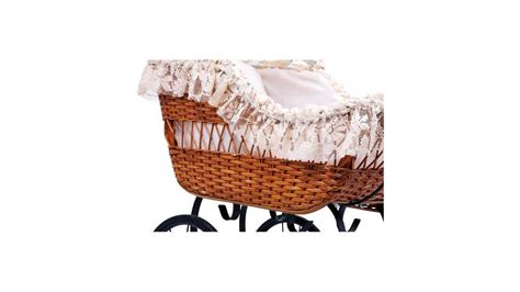 Prútený retro kočík pre bábiky