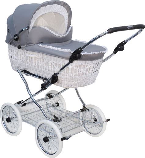 Detaily retro prúteného kočíka