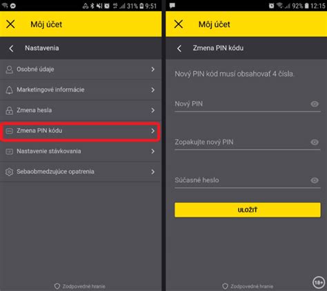 Ilustrácia nastavenia PIN kódu