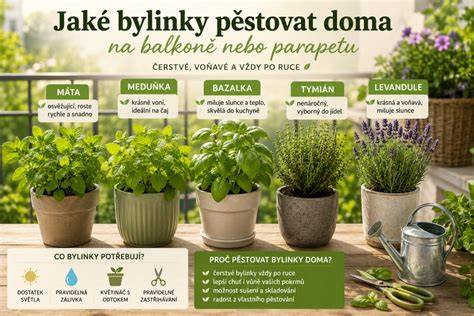 Infografika: Bylinky odpudzujúce múchy - bazalka, mäta, rozmarín, levanduľa, citrónová tráva