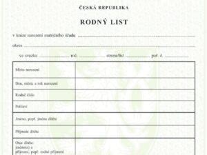 Schéma vydávania rodného listu a rodného čísla