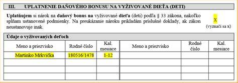 Podmienky uplatnenia daňového bonusu na vyživované dieťa