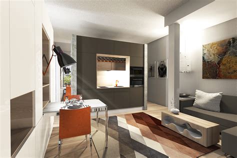 Vizualizácia zónovania priestoru v malom byte