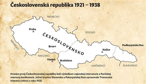 Mapa rozdelenia Československa