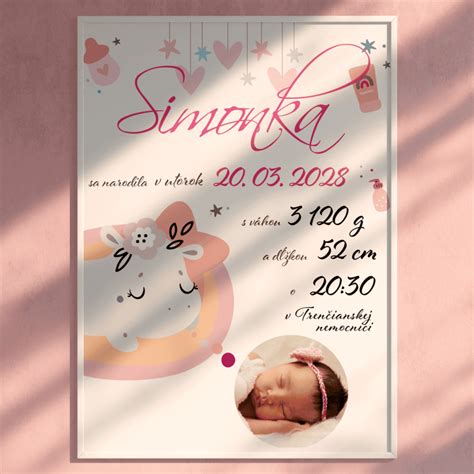 Fotografia novorodenca s detailmi o narodení