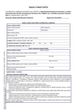 Dokumenty potrebné k zápisu dieťaťa