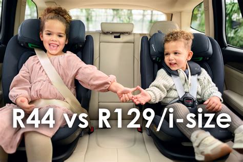 Schéma porovnania vlastností autosedačiek podľa noriem R44 a R129 (i-Size)