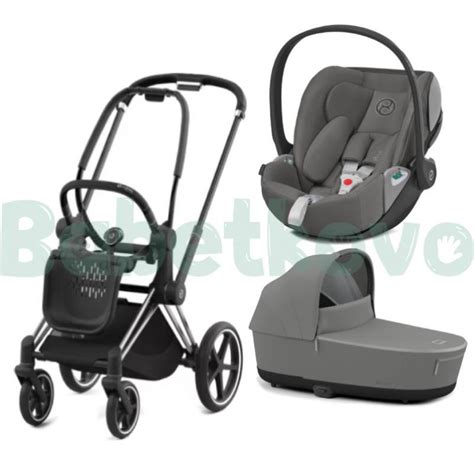Prebaľovacia taška Cybex Priam Soho Grey pripevnená na kočíku